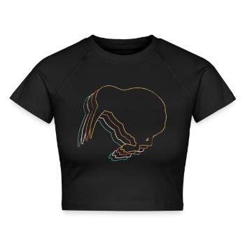 Kiwi Vogel - Cropped Frauen Organic T-Shirt - Schwarz - Vorne - AI Model Female 172 light (172cm)