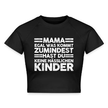 Muttertag Mutter Mama - Cropped Frauen Organic T-Shirt - Schwarz - Vorne - AI Model Female 172 light (172cm)