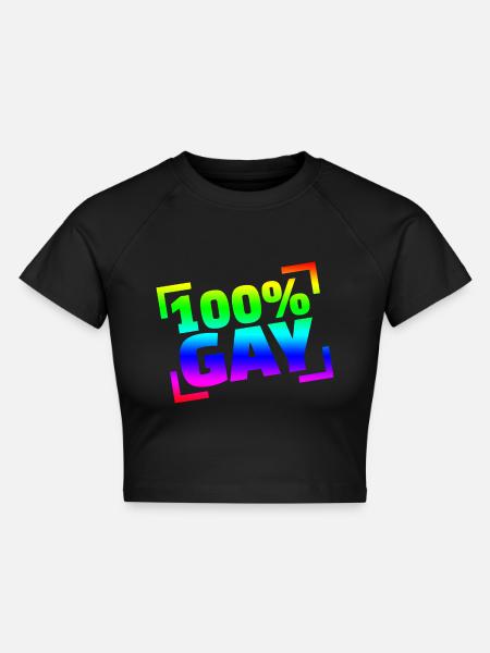 100 Gay / CSD - Cropped Frauen Organic T-Shirt - Schwarz