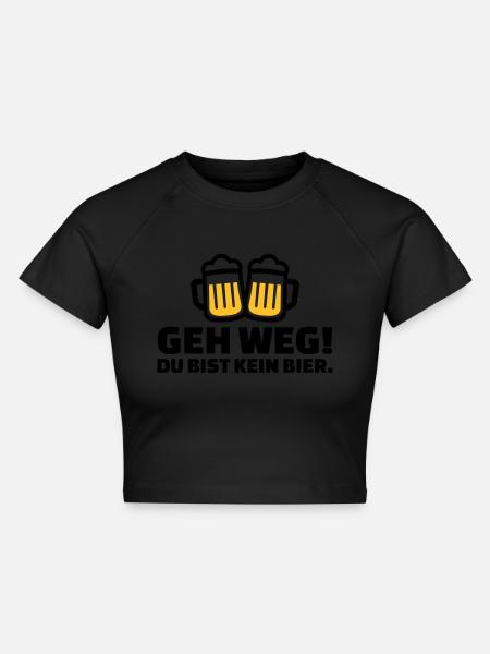 Bier - Cropped Frauen Organic T-Shirt - Schwarz