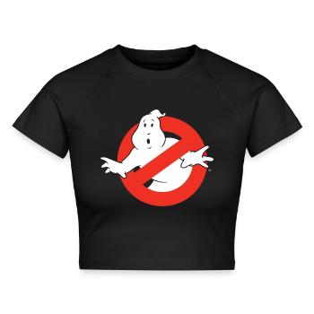 Ghostbusters Logo - Cropped Frauen Organic T-Shirt - Schwarz - Vorne - AI Model Female 172 light (172cm)