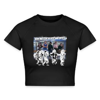The Breakfast Club Tanzszene Tanzen - Cropped Frauen Organic T-Shirt - Schwarz - Vorne - AI Model Female 172 light (172cm)