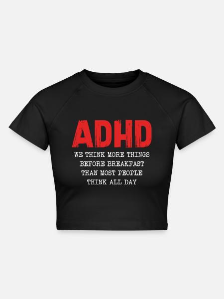 ADHD Gedankenkaskade Morgens - Cropped Frauen Organic T-Shirt - Schwarz