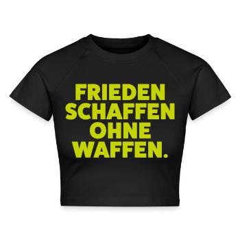 Frieden schaffen ohne Waffen - Cropped Frauen Organic T-Shirt - Schwarz - Vorne - AI Model Female 172 light (172cm)