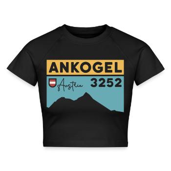 Ankogel Mallnitz Hohe Tauern Wanderung Skitour - Cropped Frauen Organic T-Shirt - Schwarz - Vorne - AI Model Female 172 light (172cm)