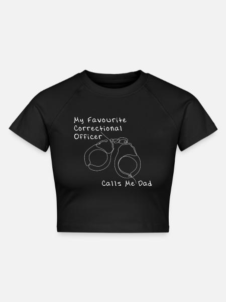 Gefängniswärter JVA Polizei Geschenk - Cropped Frauen Organic T-Shirt - Schwarz