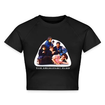 The Breakfast Club Alle Charaktere Zusammen - Cropped Frauen Organic T-Shirt - Schwarz - Vorne - AI Model Female 172 light (172cm)