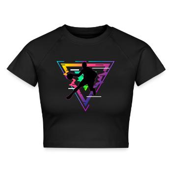 Basketball - Cropped Frauen Organic T-Shirt - Schwarz - Vorne - AI Model Female 172 light (172cm)