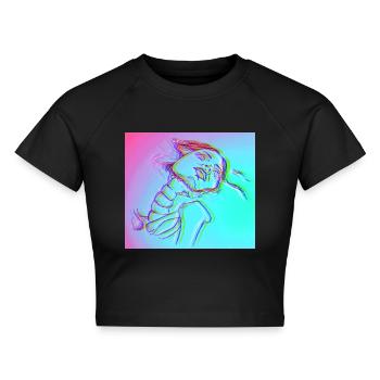 Don't forget the broken Lady - Cropped Frauen Organic T-Shirt - Schwarz - Vorne - AI Model Female 172 light (172cm)
