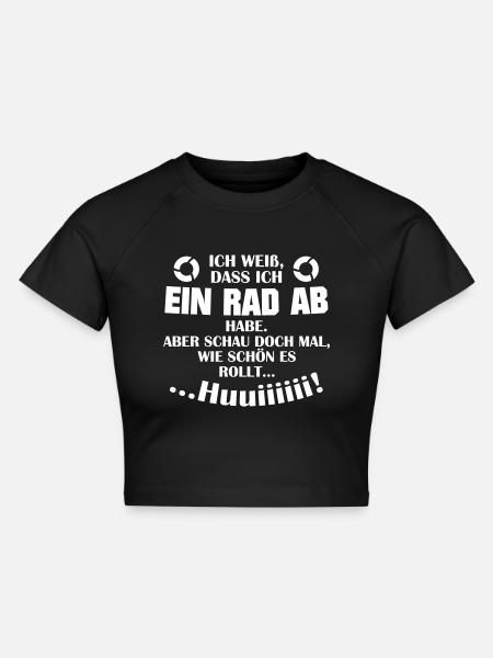 Ein Rad ab - Cropped Frauen Organic T-Shirt - Schwarz