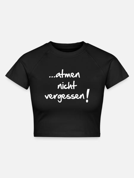 atmen - Cropped Frauen Organic T-Shirt - Schwarz