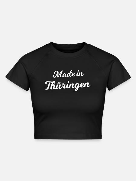 Made in Thüringen - Cropped Frauen Organic T-Shirt - Schwarz