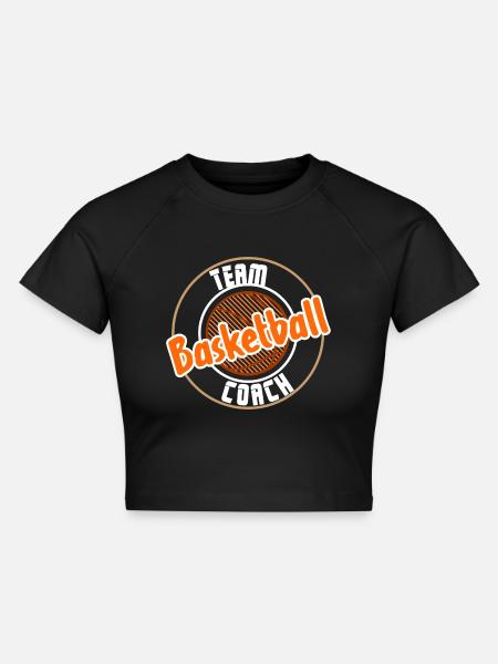 Basketball Team Coach - Cropped Frauen Organic T-Shirt - Schwarz
