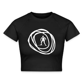Biathlon Ski - Cropped Frauen Organic T-Shirt - Schwarz - Vorne - AI Model Female 172 light (172cm)