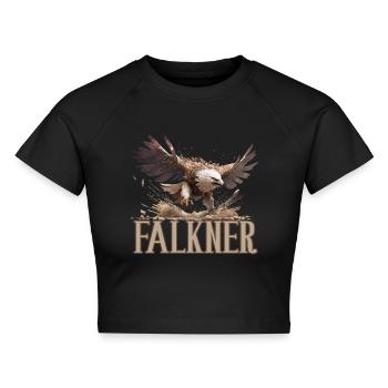 Falknerei Beizjagd Greifvogel Greif Falke - Cropped Frauen Organic T-Shirt - Schwarz - Vorne - AI Model Female 172 light (172cm)