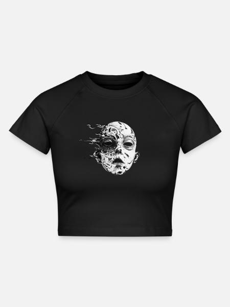 Demonic Nightmare - Cropped Frauen Organic T-Shirt - Schwarz