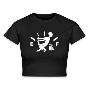 Leerer Tank - kein Sprit - Tankanzeige - Cropped Frauen Organic T-Shirt - Schwarz - Vorne - AI Model Female 172 light (172cm)