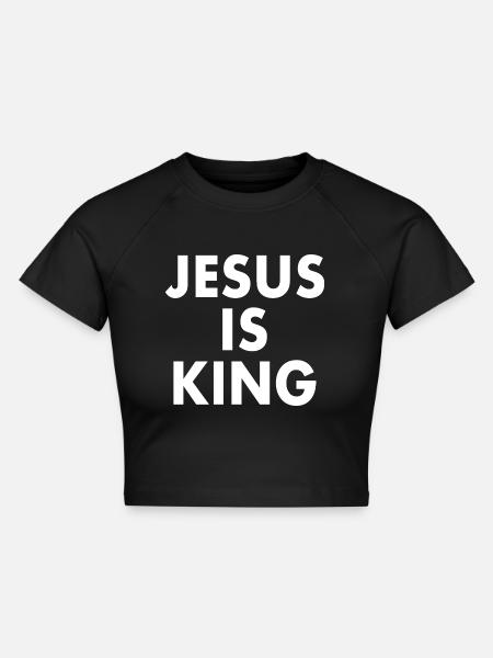 Jesus is king - Cropped Frauen Organic T-Shirt - Schwarz