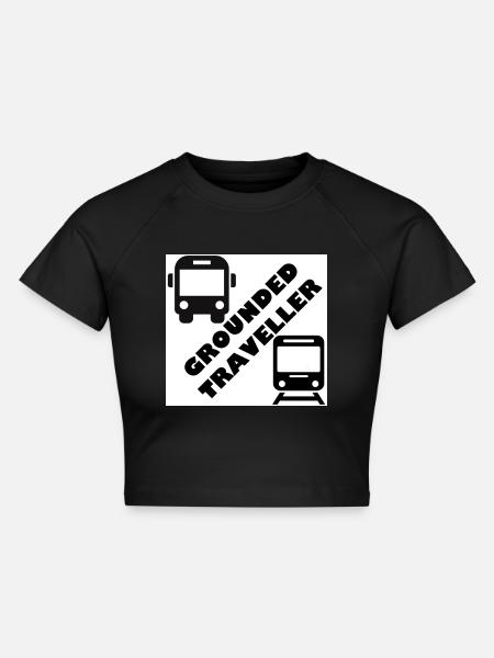 Geerdeter Reisender - Cropped Frauen Organic T-Shirt - Schwarz