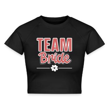 Team Braut - Cropped Frauen Organic T-Shirt - Schwarz - Vorne - AI Model Female 172 light (172cm)