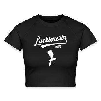 Lackiererin 2025 Ausbildung Lehre Lackierer Frauen - Cropped Frauen Organic T-Shirt - Schwarz - Vorne - AI Model Female 172 light (172cm)