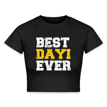 Best Dayi Ever Onkel Türkei Türkisch Türkiye - Cropped Frauen Organic T-Shirt - Schwarz - Vorne - AI Model Female 172 light (172cm)