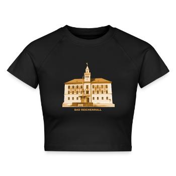 Bad Reichenhall Rathaus Oberbayern Heilbad Salz - Cropped Frauen Organic T-Shirt - Schwarz - Vorne - AI Model Female 172 light (172cm)