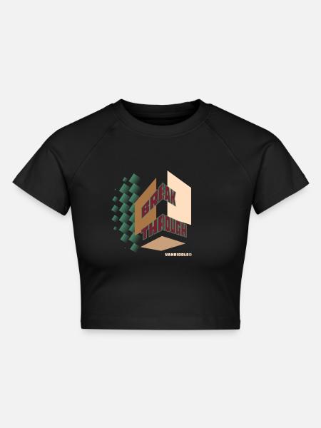 Durchbruch - Cropped Frauen Organic T-Shirt - Schwarz