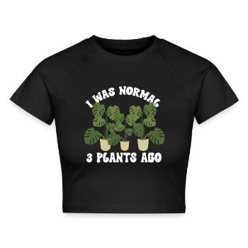 Monstera Deliciosa Albo Botanische Zimmerpflanze - Cropped Frauen Organic T-Shirt - Schwarz - Vorne - AI Model Female 172 light (172cm)
