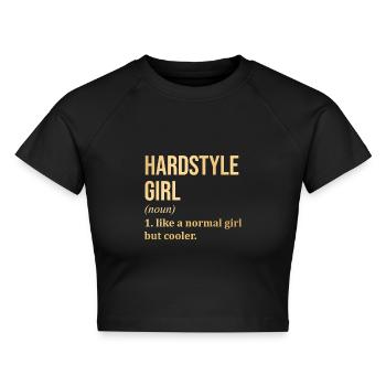 Hardstyle Hardstyle Hardstyle - Cropped Frauen Organic T-Shirt - Schwarz - Vorne - AI Model Female 172 light (172cm)