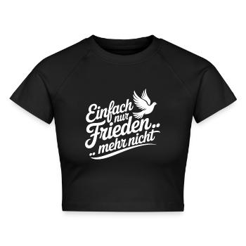Einfach nur Frieden für alle - Cropped Frauen Organic T-Shirt - Schwarz - Vorne - AI Model Female 172 light (172cm)