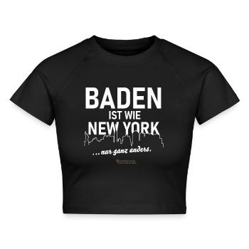 Baden - Cropped Frauen Organic T-Shirt - Schwarz - Vorne - AI Model Female 172 light (172cm)