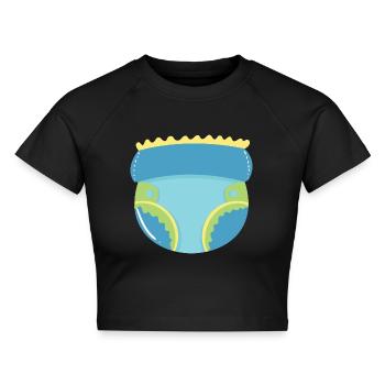 Windel - Cropped Frauen Organic T-Shirt - Schwarz - Vorne - AI Model Female 172 light (172cm)