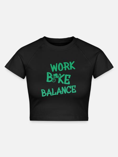 Biken - Cropped Frauen Organic T-Shirt - Schwarz