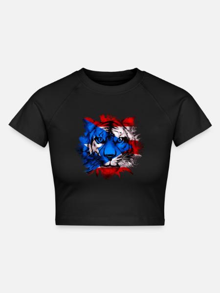 Puerto Rico - Cropped Frauen Organic T-Shirt - Schwarz