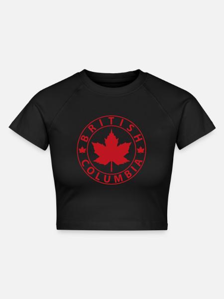 British Columbia - Cropped Frauen Organic T-Shirt - Schwarz