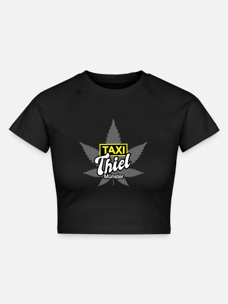 Taxi Thiel Münster - Cropped Frauen Organic T-Shirt - Schwarz
