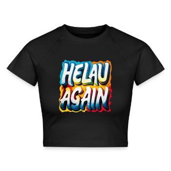 Helau Again Karneval Fasching - Cropped Frauen Organic T-Shirt - Schwarz - Vorne - AI Model Female 172 light (172cm)