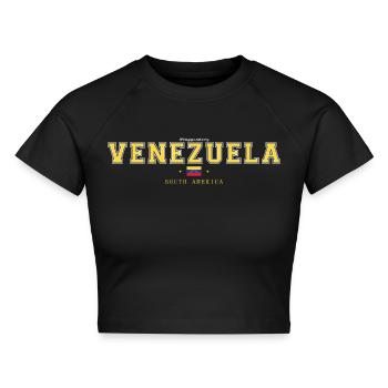Venezuela - Cropped Frauen Organic T-Shirt - Schwarz - Vorne - AI Model Female 172 light (172cm)