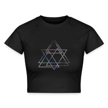 Hipster Dreiecke - Cropped Frauen Organic T-Shirt - Schwarz - Vorne - AI Model Female 172 light (172cm)