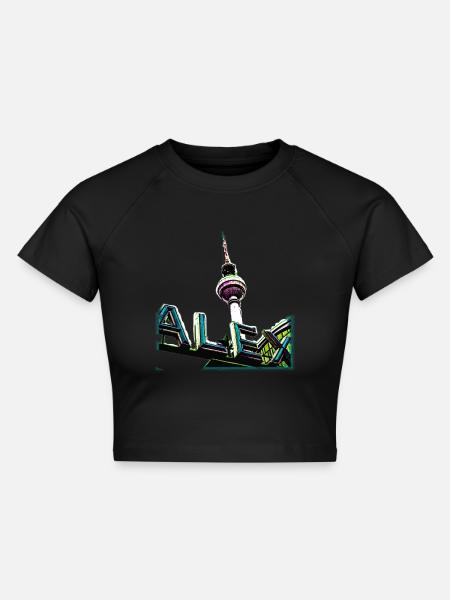 Alex Cyan - Cropped Frauen Organic T-Shirt - Schwarz