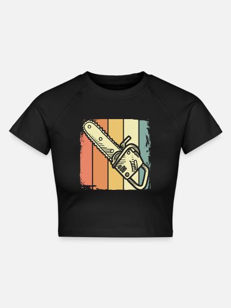 Holzfäller - Cropped Frauen Organic T-Shirt - Schwarz