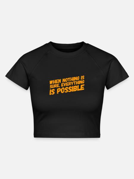 ich bin ein Optimist - Cropped Frauen Organic T-Shirt - Schwarz
