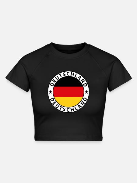 Deutschland - Cropped Frauen Organic T-Shirt - Schwarz