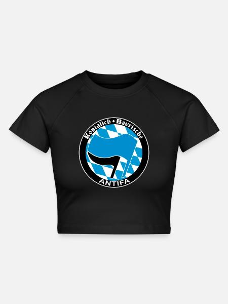 Königliche Bayrische Antifa - Cropped Frauen Organic T-Shirt - Schwarz