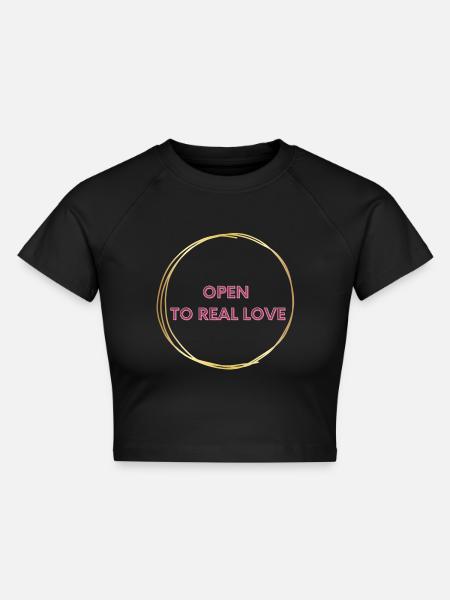 offen für - Cropped Frauen Organic T-Shirt - Schwarz