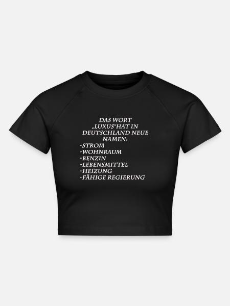 Luxus - Cropped Frauen Organic T-Shirt - Schwarz