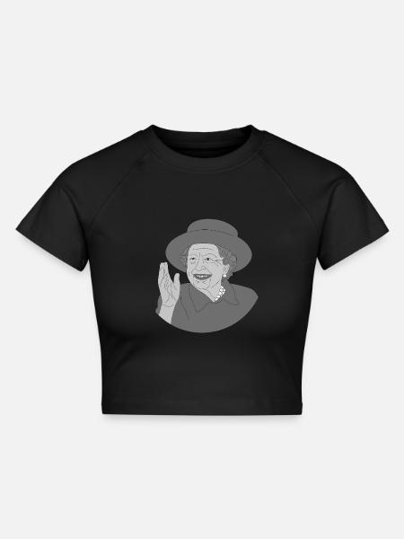 Elisabeth II - Elizabeth II - Cropped Frauen Organic T-Shirt - Schwarz