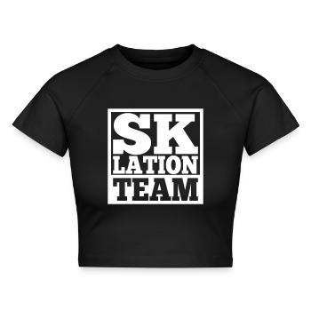 Eskalation Team SKlation sklation | Farbe änderbar - Cropped Frauen Organic T-Shirt - Schwarz - Vorne - AI Model Female 172 light (172cm)