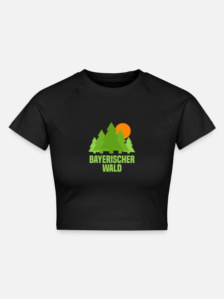 Bayrischer Wald - Cropped Frauen Organic T-Shirt - Schwarz